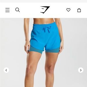 Gymshark Running 2 in 1 shorts-Electric Blue, Luna Blue